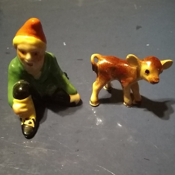 Vintage Other - Vintage Miniature MZ Ireland gnome & miniature cow Vintage Other - Vintage Miniature MZ Ireland gnome & miniature cow